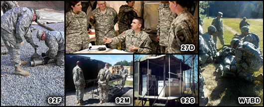 Collage of Quartermaster Field Training Exercise (QM-FTX) in action.